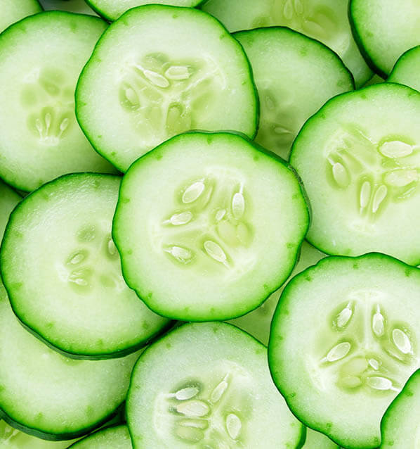 sliced cucumbers