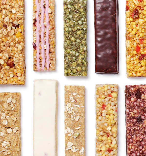 variety of nutrition bars